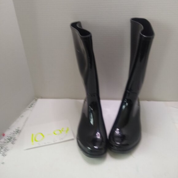 Time And Tru Black Rubber Garden Gloushes Rain Boots SZ 6 W Some marks - Picture 1 of 7